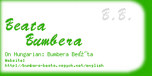 beata bumbera business card